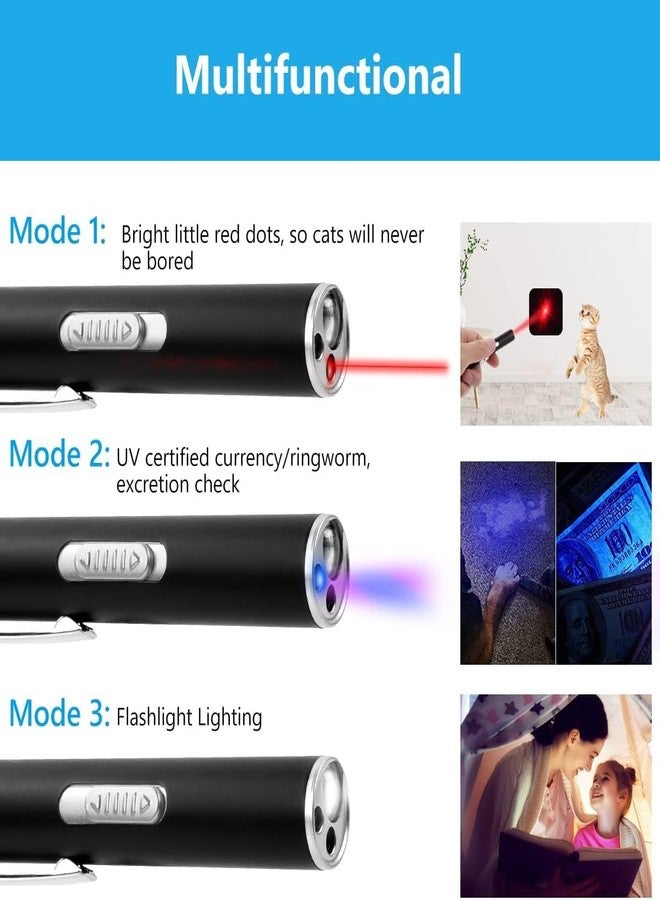 Mumoo Bear Cat Dog Red Pointer Light Toy, 3-in-1 Cat Toys Cat Dog Interactive Toy, USB Rechargeable LED Cat Pen Light, Pet Scratching Practice Chase Training Tool Funny Flashlight（Black） - Image 3